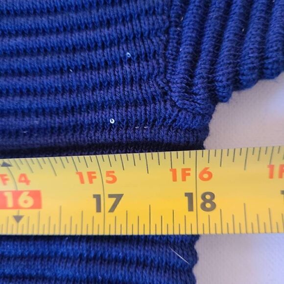 Tommy Bahama Womens Blue Sparkle Cotton Blend V Neck Sweater Small - Picture 7 of 11